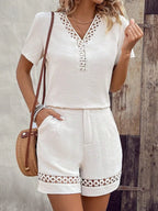 SERENIA | Luxe V-Neck Top & Shorts Set