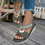 Simone | Flat Sandals with Metal Buckle Detail