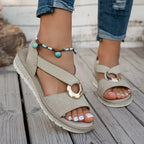 Simone | Flat Sandals with Metal Buckle Detail