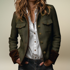 Darmae™ – Elegant tweed jacket with velvet details