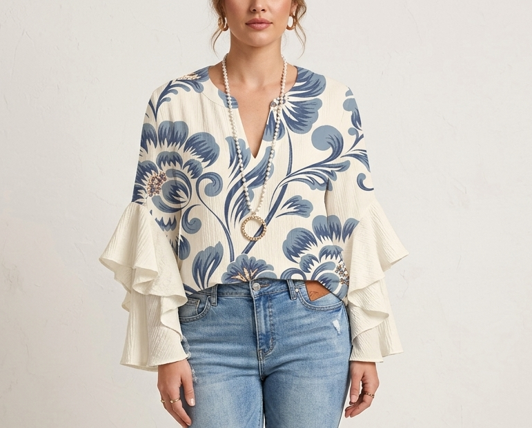 Isabella™ | Ruffle Sleeve Blouse