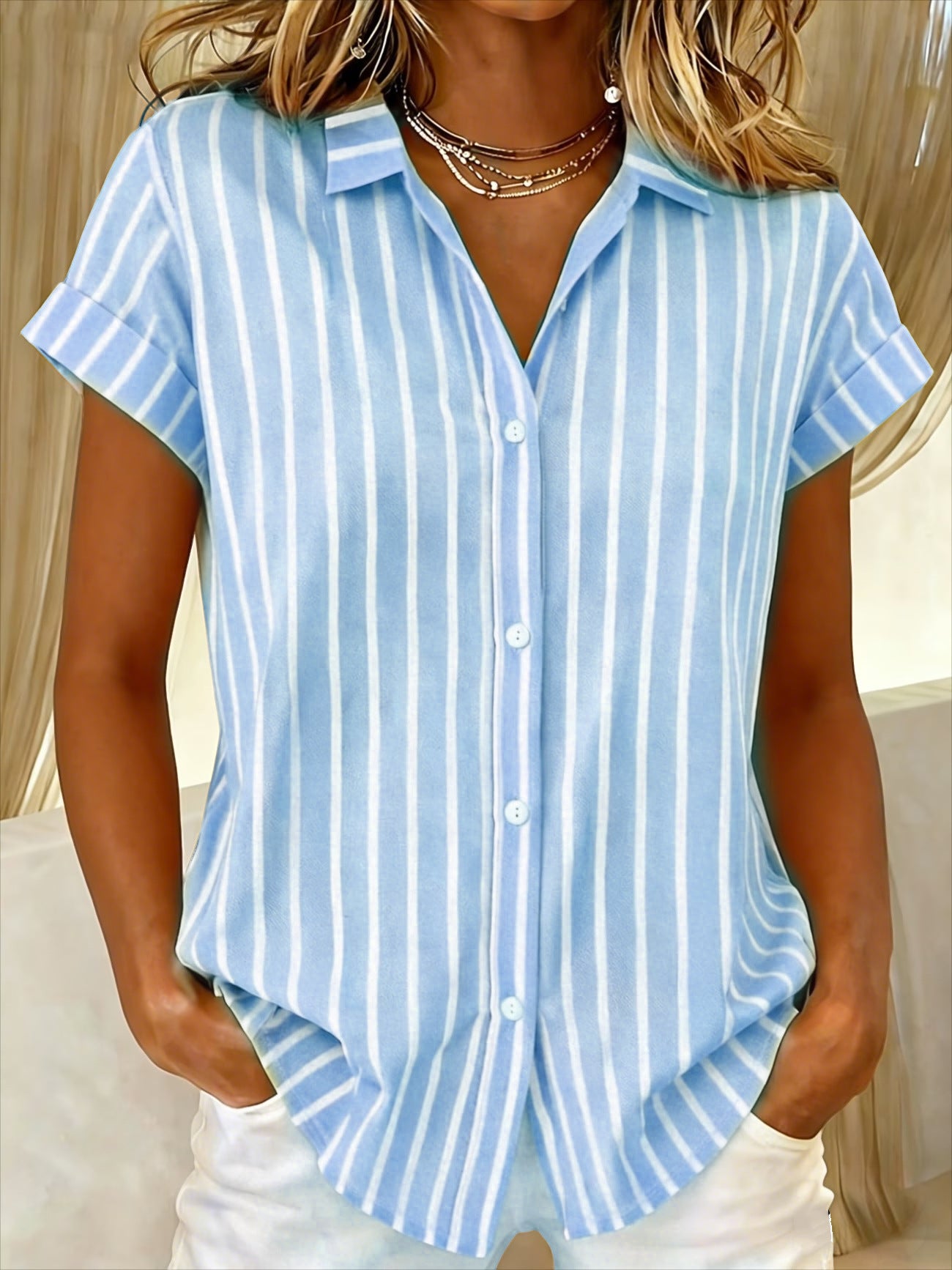 ELENIA | Striped Blouse