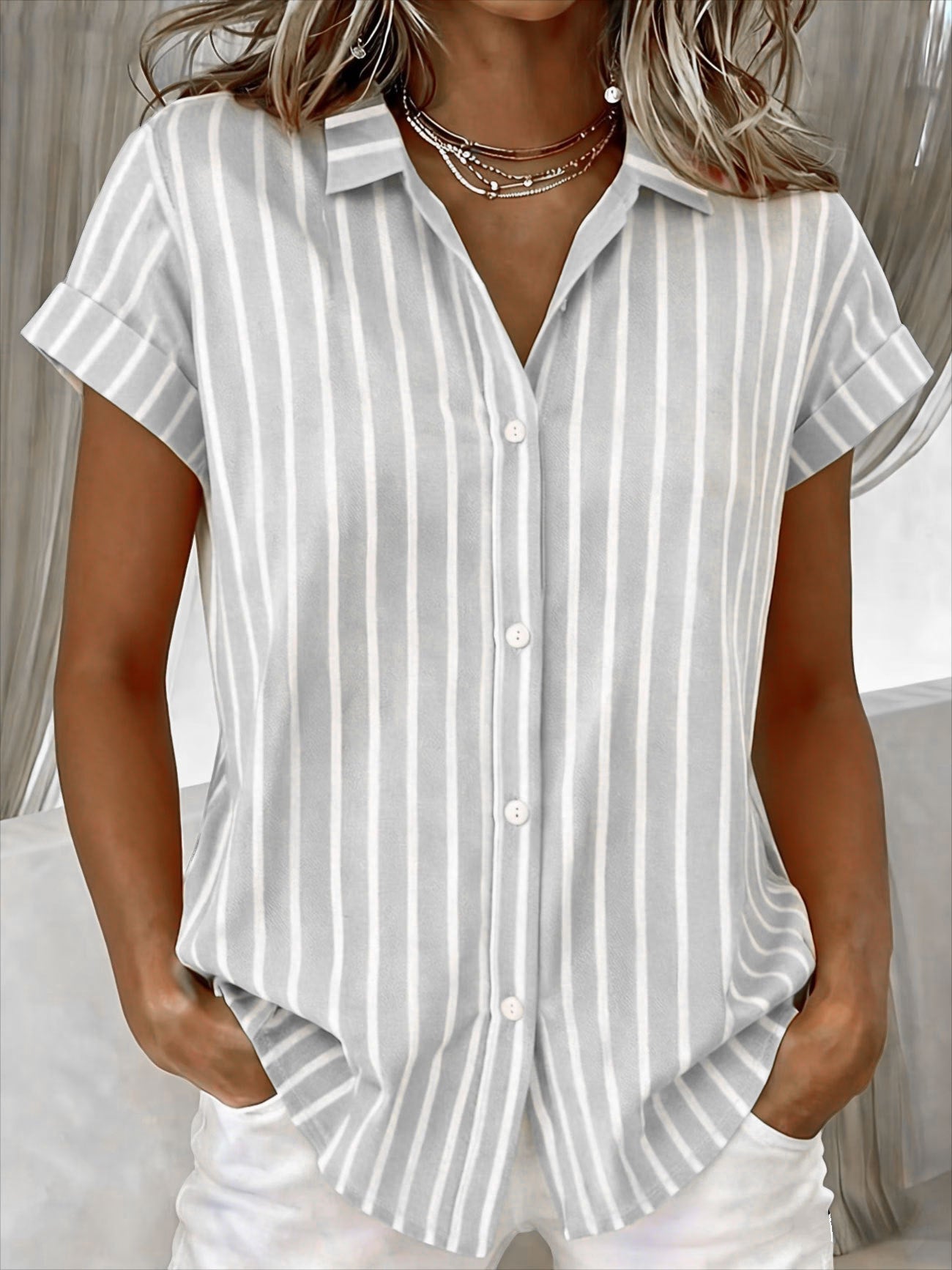 ELENIA | Striped Blouse
